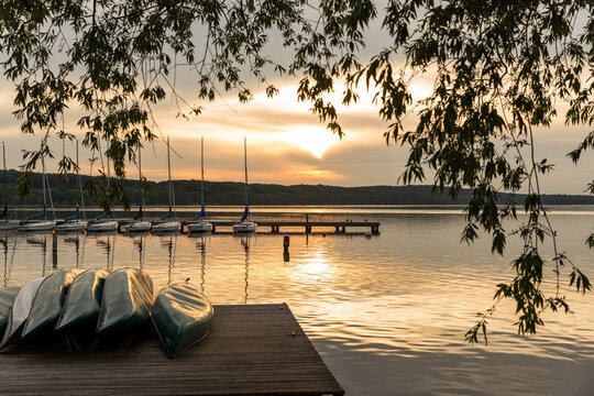 Sonnenuntergang am Ratzeburger See, Schleswig-Holstein, Deutschland