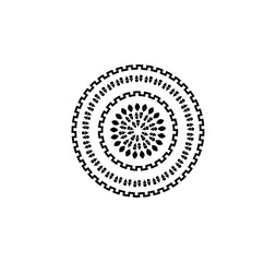 Vector illustration of a round shape pattern for tattoo