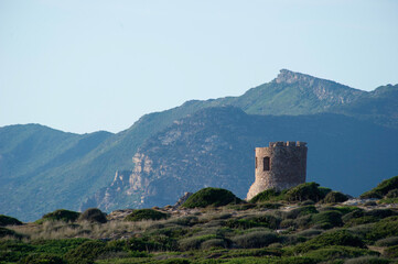 Fototapeta na wymiar Torre del Porticciolo . Alghero, SS, Sardegna, Italia