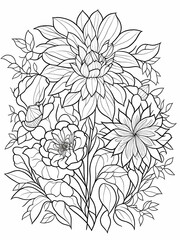 Flower coloring pages for adults