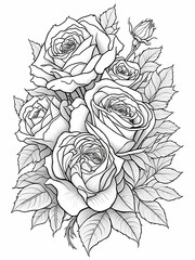 Flower coloring pages for adults