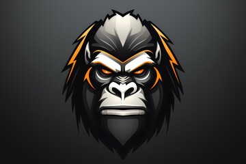 Obraz premium A powerful gorilla face logo conveying authority and dominance