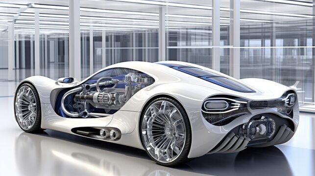 silver  futuristic car 