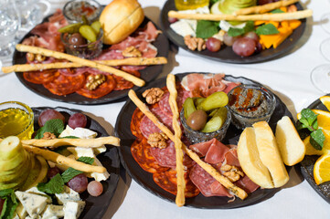 Wedding buffet. Appetizer on the wedding table