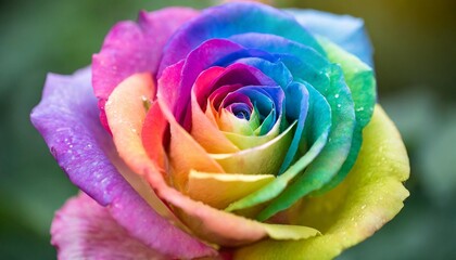 close up of rainbow rose flower