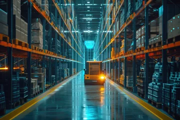 Fotobehang Modern high tech warehouse logistics center © Vorda Berge