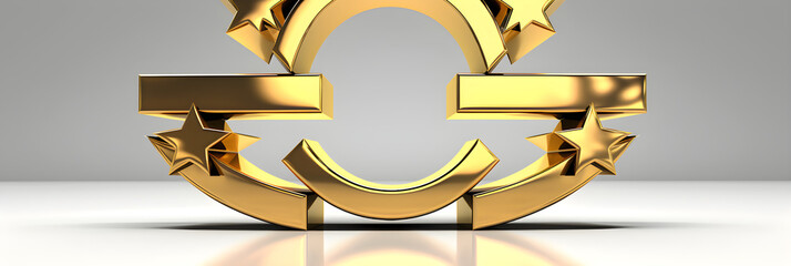 Golden Euro Sign: The Symbol of European Wealth and Economy - A Metaphorical Representation