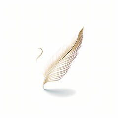 A clean and elegant feather logo, capturing the essence of lightness and grace, with flowing lines and delicate details, on a white background.