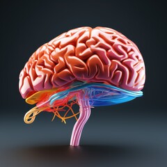 Fototapeta na wymiar human head depicting a colorful outline of the brain
