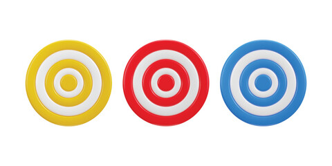 3d target icon vector illustration set