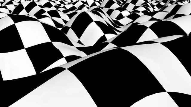 Hills with checkerboard surface intro able to loop