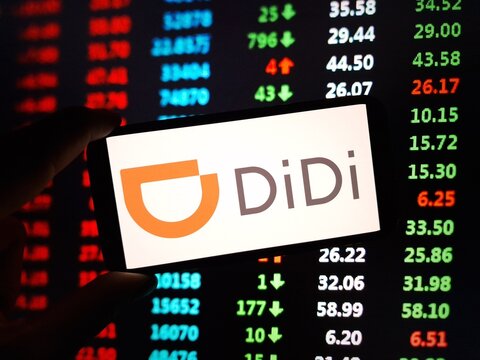 Konskie, Poland - February 09, 2024: DiDi Chuxing Technology company logo displayed on mobile phone