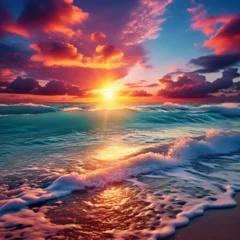 Fototapeten sunset over the sea © Igor