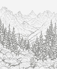 Fototapeta na wymiar winter mountain landscape with trees