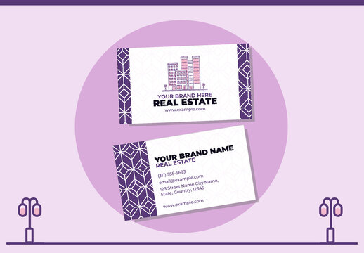 Purple Buildings Real Estate Business Card
