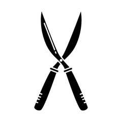 Garden scissors icon using a hand-drawn style
