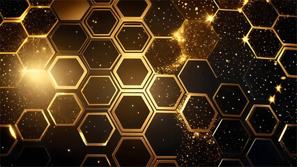 hexagonal golden rings in honeycomb style