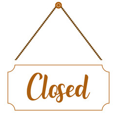 luxury closed shop sign front door illustration