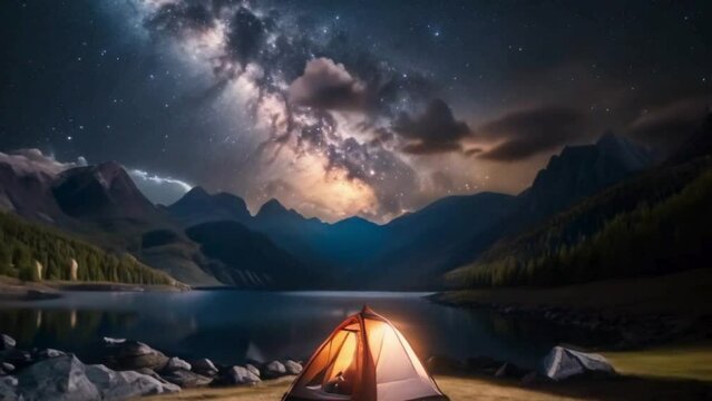 camping in the mountains