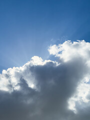 blue sky with clouds and sunlight