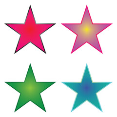 Star colorful vector icon. The shining star icons in the shades of nine colors. Vector illustration. Eps file 241.