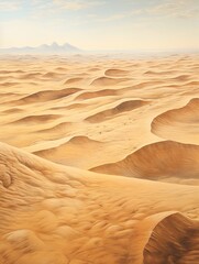 Fototapeta na wymiar Aerial Desert Dunes Art: Vintage Scenic Sand Landscape