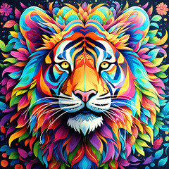 psychedelic Tiger. DMT art style