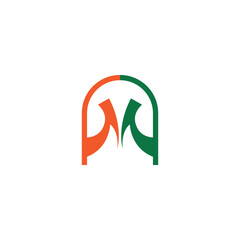 Alphabet letters Initials Monogram logo AM MA