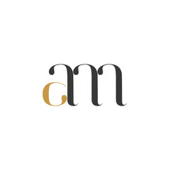 AM, MA, A AND M Abstract initial monogram letter alphabet logo design