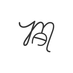 AM, MA, Abstract initial monogram letter alphabet logo design