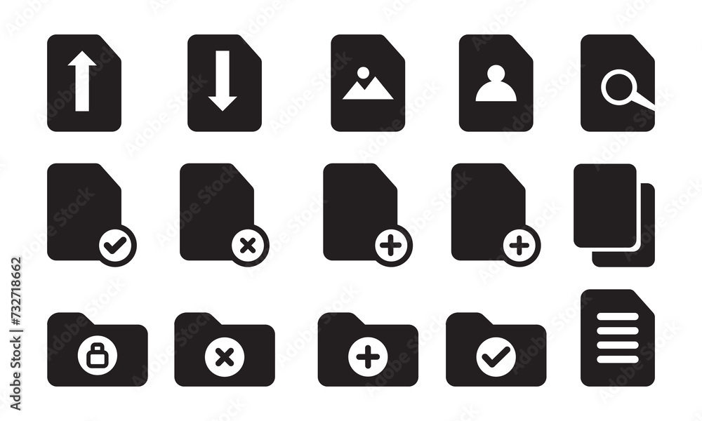 Poster document file icon set. documents symbol collection. different documents icons vector.