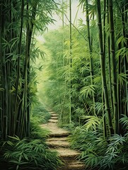 Bamboo Forests: Vintage Serenity and Scenic Prints
