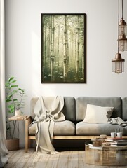 Vintage Bamboo Forest: Serene Woodland Art Print