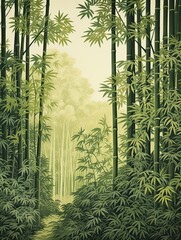 Vintage Serene Bamboo Forests Wall Decor - Nature Artwork with a Timeless Twist