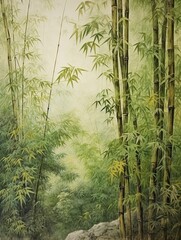 Bamboo Vintage Landscape: Serene Nature meets Modern Imagery