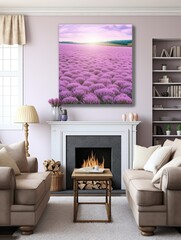 Blooming Lilac Fields Canvas Print - Captivating Nature Art for Farmhouse Decor