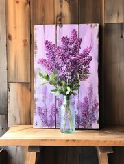 Blooming Lilac Canvas Print: Field Art, Rustic Wall Decor