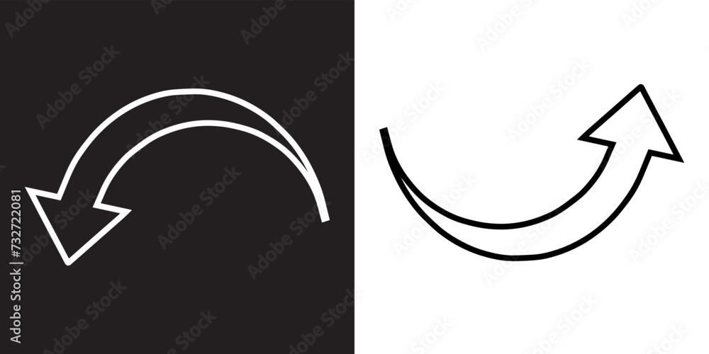 Poster curved arrow icon vector. arrow pointer icon sign symbol in trendy flat style. arrow down up vector 