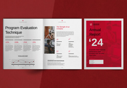 Red Annual Report Brochure Layout