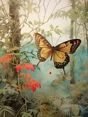 Butterfly Wall Decor: Enchanted Groves, Vintage Landscape & Nature Scene