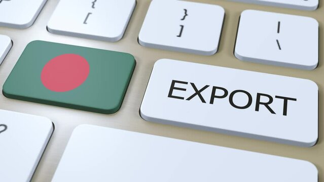 Bangladesh Export Animation. Country Flag and Button