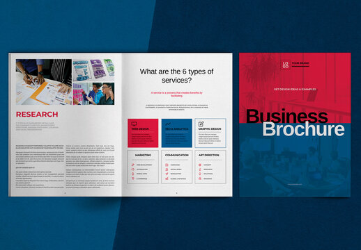 Blue Red Business Brochure Layout