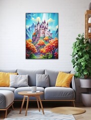 Castle Canvas Print: Enchanting Fairytale Turrets for Nature-inspired Wall Decor