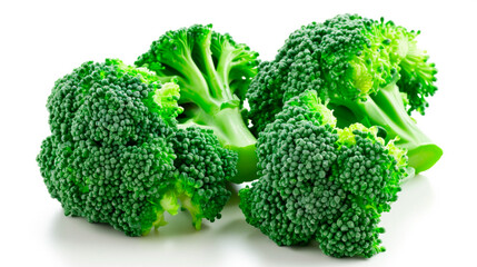broccoli isolated closeup on white background