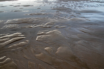 sand on the beach in the evening, north china sea.