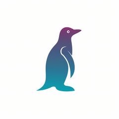 Logo with a Gradient Colored Penguin.