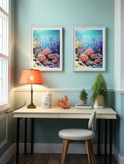 Vibrant Coral Reef Ocean Decor: Vintage Art for Beach Wall by Vibrant Explorations