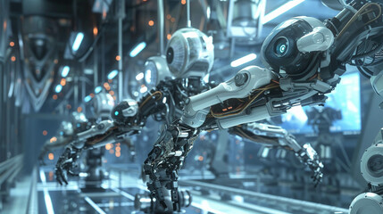 An alluring portrayal of various robotic arms operating intelligently in a dynamic, state-of-the-art cyber security framework as a unique backdrop