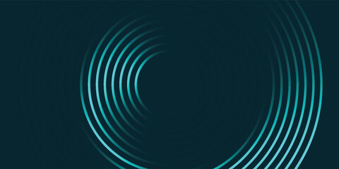 Futuristic abstract background. Glowing circle lines design. Swirl circular lines element. Future technology concept. Horizontal banner template. Suit for cover, banner, website.