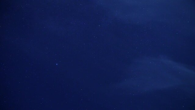 Time lapse of a night sky with this clouds in Slovakia during summer